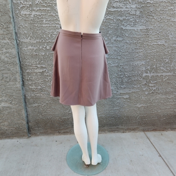 ELISABETTA FRANCHI Pleated Antique‎ Rose Crepe Mini Skirt - Picture 4 of 8